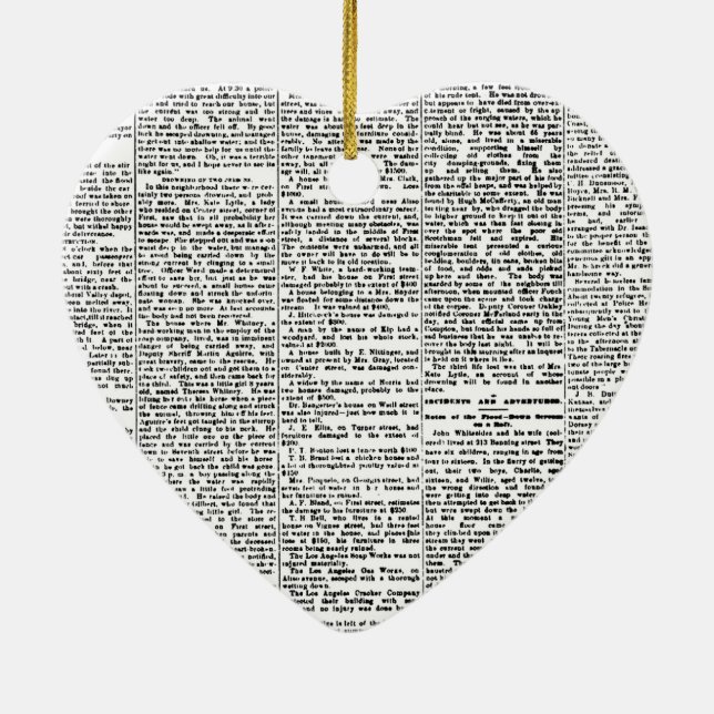 Ornamento De Cerâmica Newsprint (Verso)