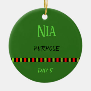 Ornamento De Cerâmica Nia - Kwanzaa Dia 5 Verde