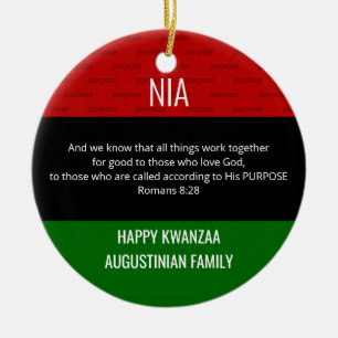 Ornamento De Cerâmica NIA Purpose Kwanzaa