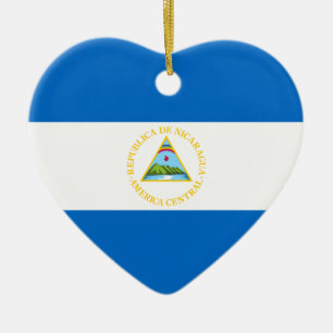 Ornamento De Cerâmica Nicarágua - bandeira nicaraguense