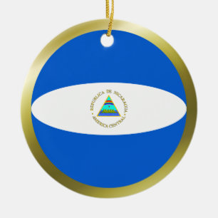 Ornamento De Cerâmica Nicaragua Flag Ornament
