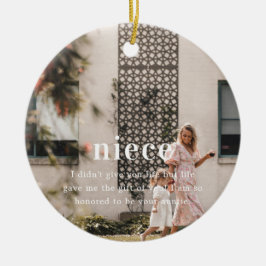 Ornamento De Cerâmica Niece | Foto do Natal Sentimental Keepsasasaame