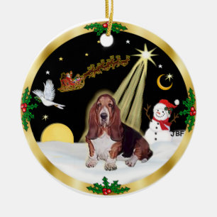 Ornamento De Cerâmica NightFlight - Basset Hound