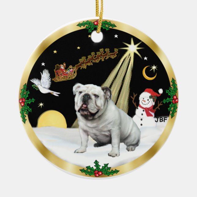 Ornamento De Cerâmica NightFlight - Bulldog Inglês (Frente)