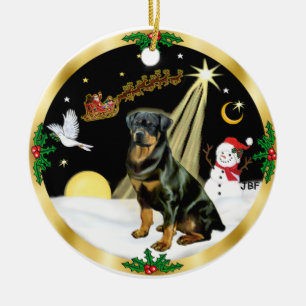 Ornamento De Cerâmica NightFlight - Rottweiler