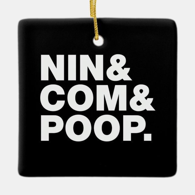 ORNAMENTO DE CERÂMICA NIN & COM & POOP. PING PONG BALL (Frente)