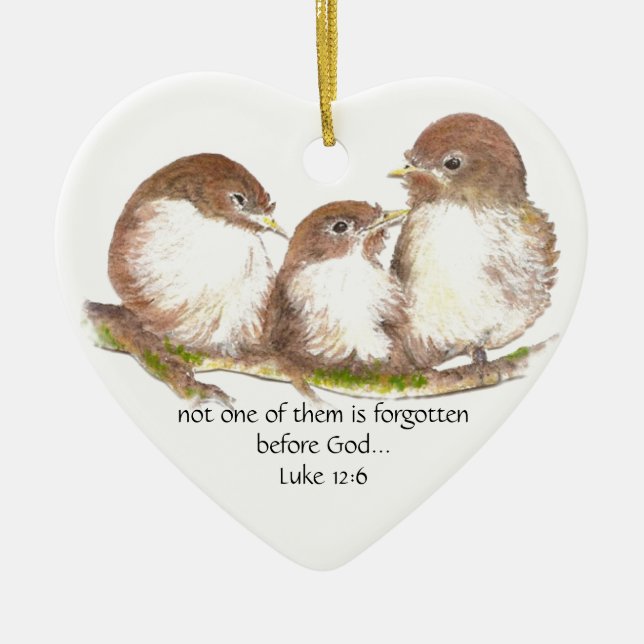 Ornamento De Cerâmica Ninguém esquecido antes de Deus, Escritura, Person (Frente)