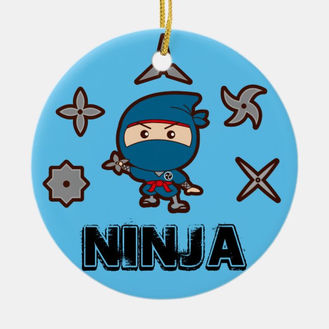 Ornamento De Cerâmica Ninja Boy (Frente)