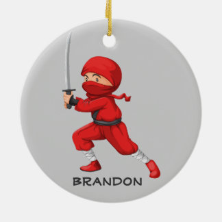 Ornamento De Cerâmica Ninja Boy Design Ornament