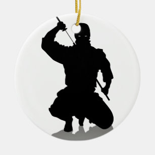 Ornamento De Cerâmica Ninja com espada