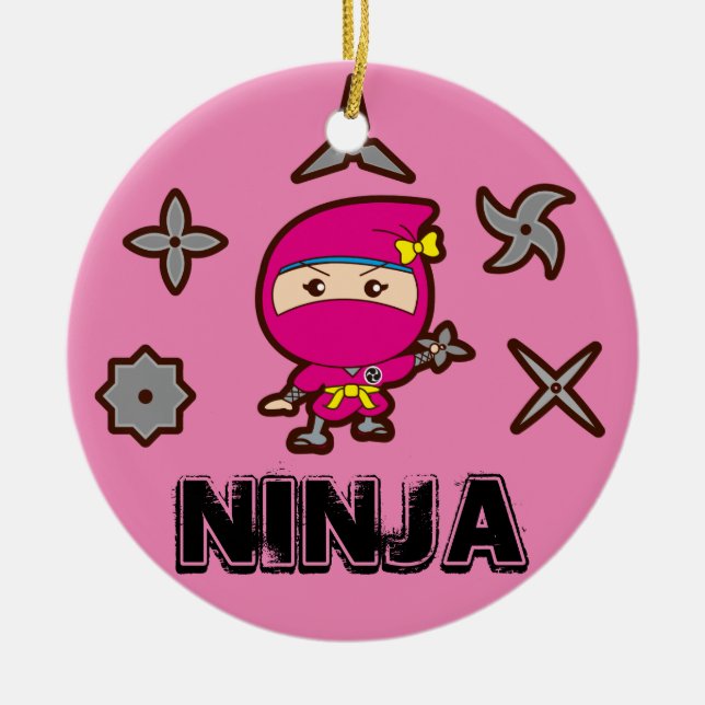 Ornamento De Cerâmica Ninja Girl (Frente)