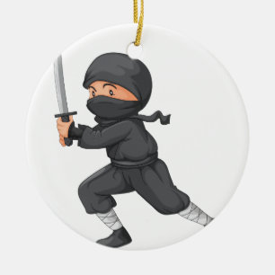 Ornamento De Cerâmica Ninja no branco