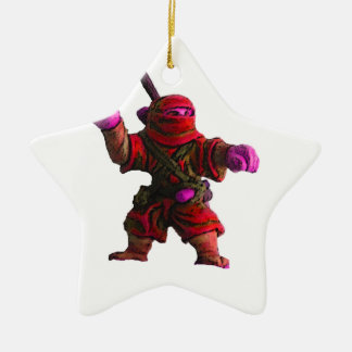Ornamento De Cerâmica Ninja no vermelho