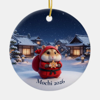 Ornamento De Cerâmica Ninja Personalizado do Papai Noel Hamster Natal Ja