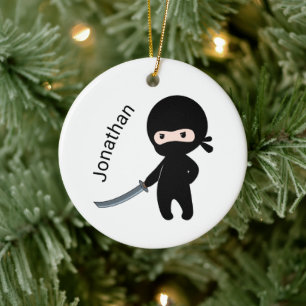 Ornamento De Cerâmica Ninja Tiny Raiva, Nome Personalizado