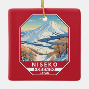 Ornamento De Cerâmica Niseko Hokkaido Japão Viagem Art Vintage