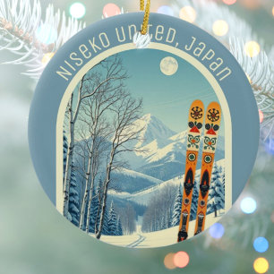 Ornamento De Cerâmica Niseko United Japão souvenir de esqui de Hokkaido 