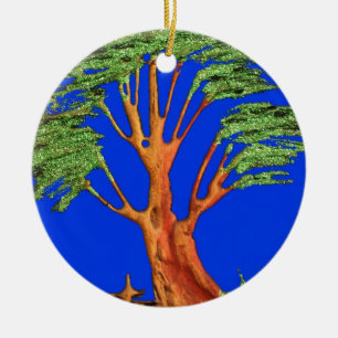 Ornamento De Cerâmica No céu azul: Coleção de Árvores Acácia