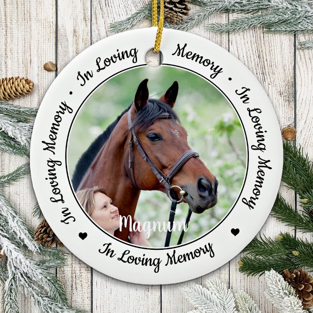 Ornamento De Cerâmica No Loving Memory Modern Chic Pet Memorial Photo (Criador carregado)