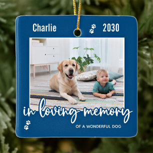 Ornamento De Cerâmica No Loving Memory Pet Memorial 2 Dog Foto Keepsasas