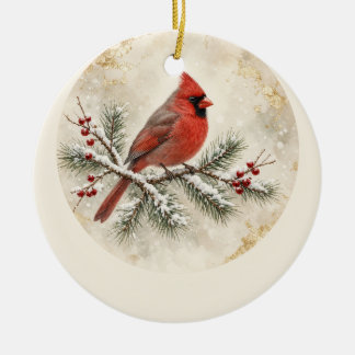 Ornamento De Cerâmica No Natal Personalizado Cardeal Em Memória Carinhos