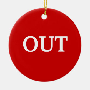 Ornamento De Cerâmica no verde para fora vermelho