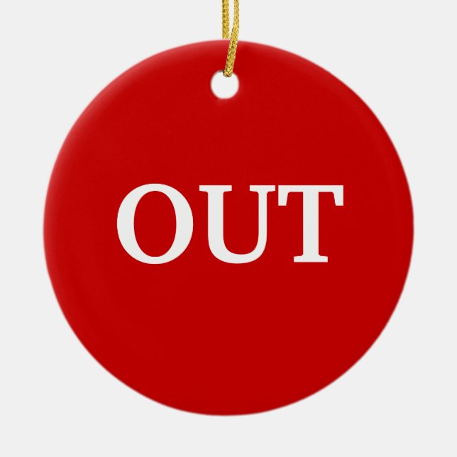 Ornamento De Cerâmica no verde para fora vermelho (Frente)