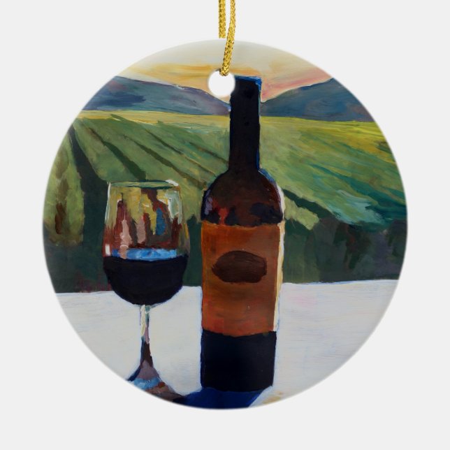 Ornamento De Cerâmica No Vino Veritas - a verdade está no vinho (Frente)