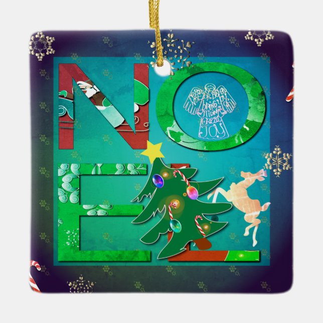 Ornamento De Cerâmica Noel Natal + Foto (Frente)