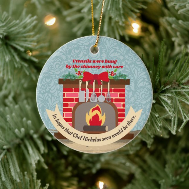 Ornamento De Cerâmica Noite antes do Natal Chef Nicholas Foodie (Árvore)