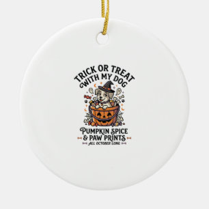 Ornamento De Cerâmica Noite de Doces de Halloween para Cachorro