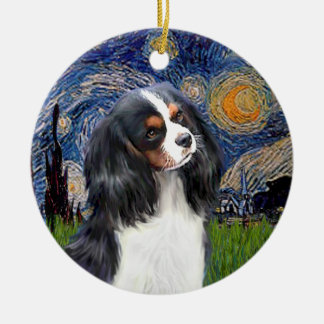 Ornamento De Cerâmica Noite Estrelada - Cavalier (tricolor)