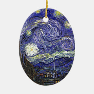 Ornamento De Cerâmica Noite Estrelada, Vincent Van Gogh.