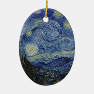 Ornamento De Cerâmica Noite estrelado de Van Gogh