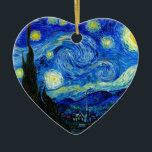 Ornamento De Cerâmica Noite estrelado por Van Gogh<br><div class="desc">Vincent van Gogh - noite estrelado pintada na rua Remy,  impressão das belas artes de France em 1889. Esta imagem foi aumentada digital para restaurar as cores corajosas,  brilhantes originais - um presente perfeito para todo o amante da arte!</div>