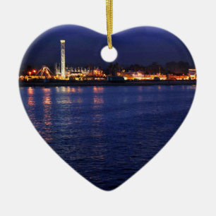 Ornamento De Cerâmica Noite no passeio à beira mar de Santa Cruz