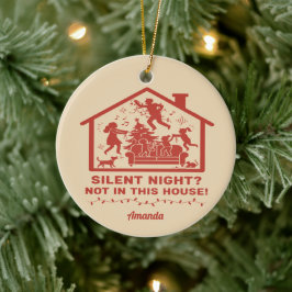 Ornamento De Cerâmica Noite Silenciosa Não Nesta Casa Natal Divertido