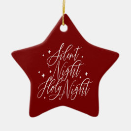 Ornamento De Cerâmica Noite Silenciosa Noite Santa Estrela Vermelha de N