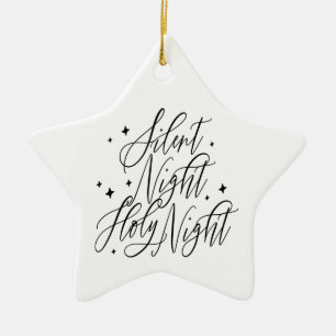 Ornamento De Cerâmica Noite Silenciosa Sagrada Noite Estrela de Natal