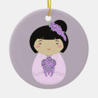 Noiva das glicínias de Kokeshi