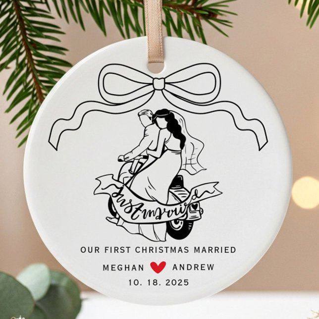 Ornamento De Cerâmica Noiva e Natal (Criador carregado)