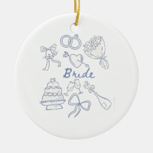 Ornamento De Cerâmica Noiva Engajamento Casamento Casais Marido Esposa