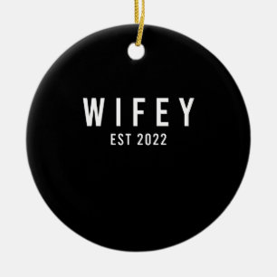 Ornamento De Cerâmica Noiva Wifey Est 2022 Para Ser Festa de solteira