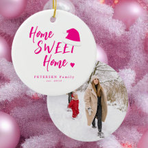 Nome da foto da família no Natal cor-de-rosa casa 