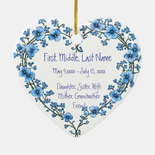 Ornamento De Cerâmica Nome Datado Personalizado Fluxo de Cores de Água d