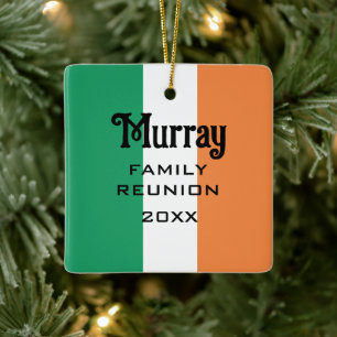 Ornamento De Cerâmica Nome de sobrenome irlandês personalizado