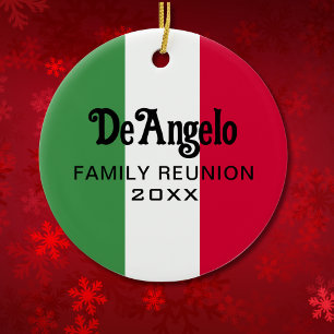 Ornamento De Cerâmica Nome de sobrenome italiano Sinalizador personaliza