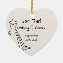 Nome do casamento do Ornament cerâmico primeiro na