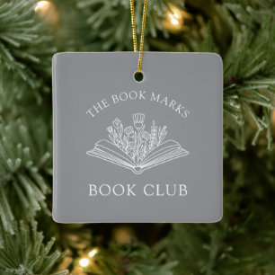 Ornamento De Cerâmica Nome do Clube do Livro Ornamentação Personalizada