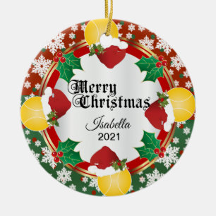 Ornamento De Cerâmica Nome do design   DIY do tênis do Natal